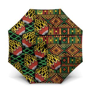 African Tribal Geometric Mixed Kanga Pattern Umbrella