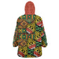 African Tribal Geometric Mixed Kanga Pattern Wearable Blanket Hoodie