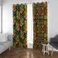 African Tribal Geometric Mixed Kanga Pattern Window Curtain