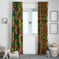 African Tribal Geometric Mixed Kanga Pattern Window Curtain