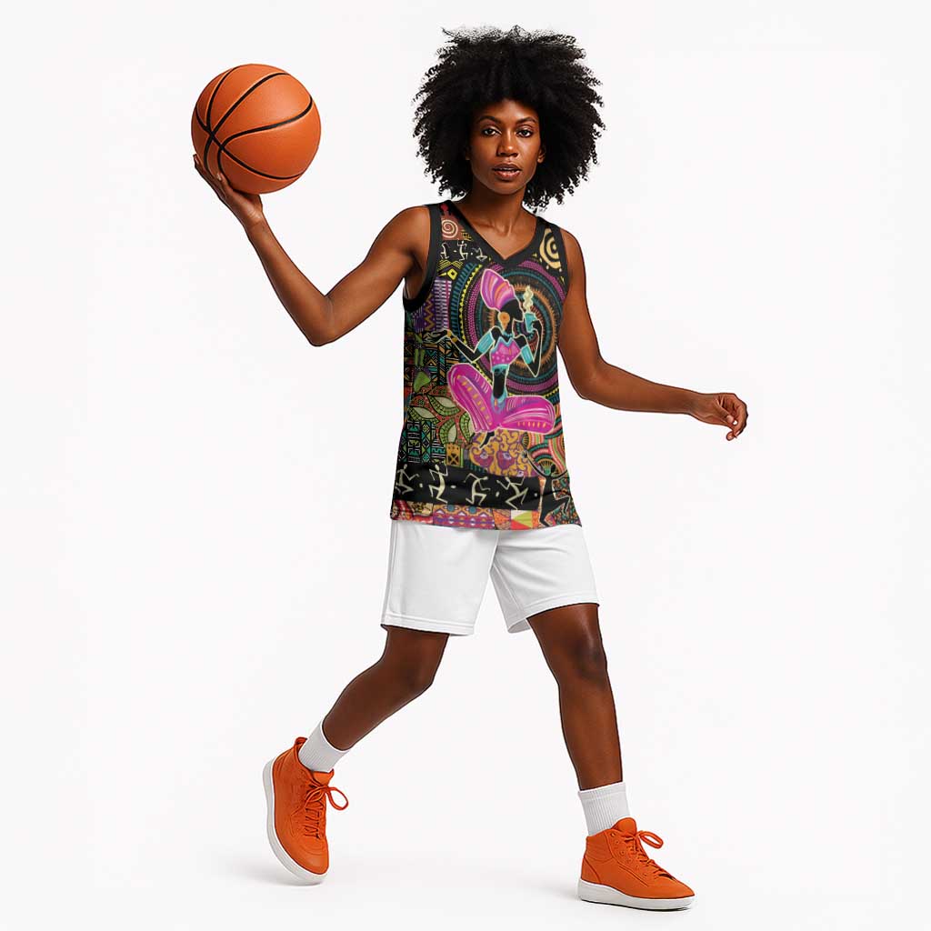 African Women Ethnic Motifs Basketball Jersey LT9