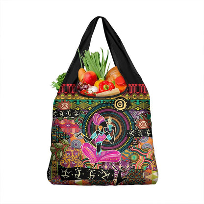 African Women Ethnic Motifs Grocery Bag