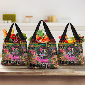 African Women Ethnic Motifs Grocery Bag