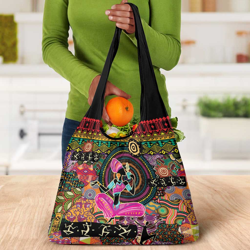 African Women Ethnic Motifs Grocery Bag