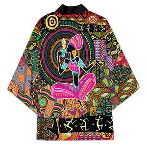 African Women Ethnic Motifs Kimono