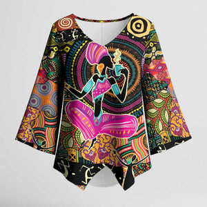 African Women Ethnic Motifs Kimono Sleeve Blouse