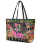 African Women Ethnic Motifs Leather Tote Bag