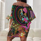 African Women Ethnic Motifs Off Shoulder Short Dress
