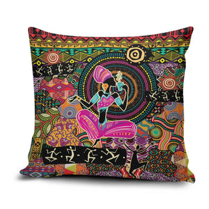 African Women Ethnic Motifs Pillow Cover