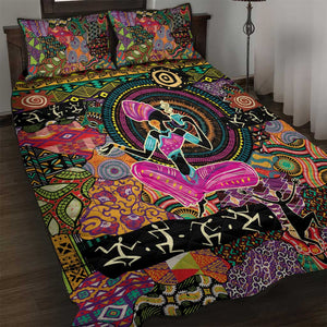 African Women Ethnic Motifs Quilt Bed Set
