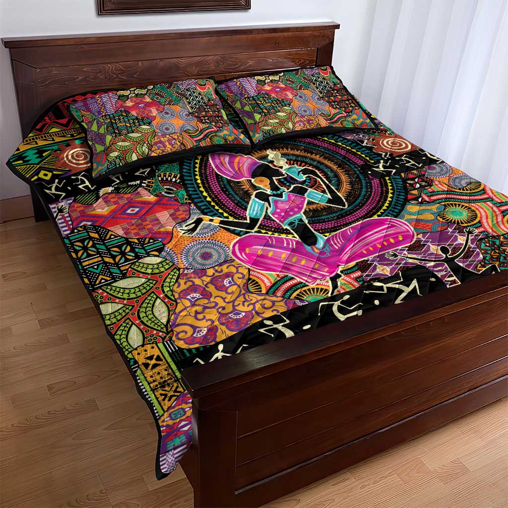 African Women Ethnic Motifs Quilt Bed Set