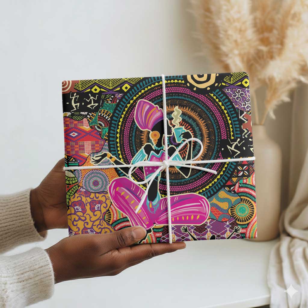 African Women Ethnic Motifs Wrapping Paper - African Pride