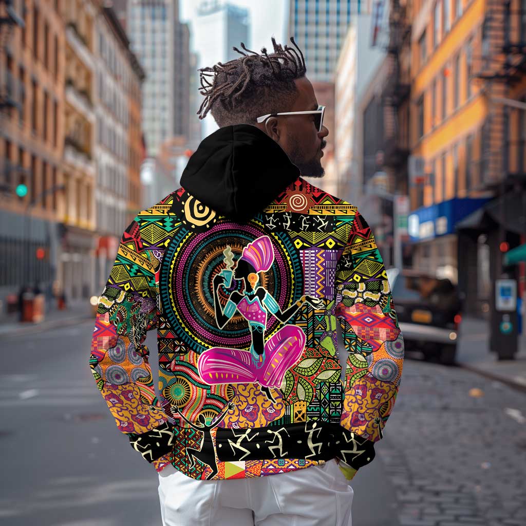 African Women Ethnic Motifs Zip Hoodie