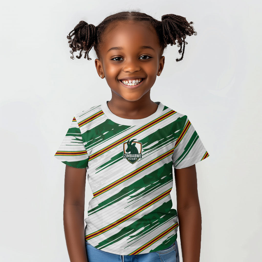 2026 Rugby Nations Series Custom Zimbabwe Kid T shirt Great Sables Zimbabwe