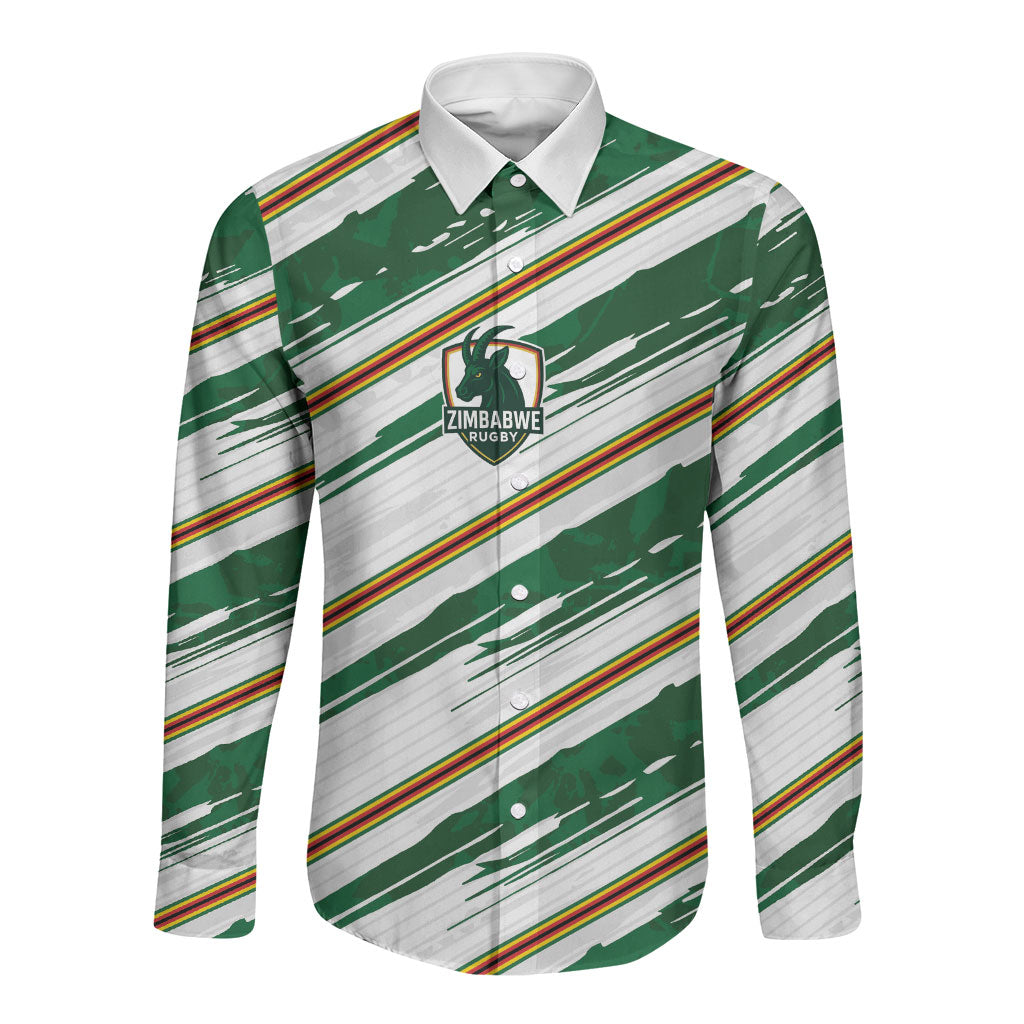 2026 Rugby Nations Series Custom Zimbabwe Long Sleeve Button Shirt Great Sables Zimbabwe