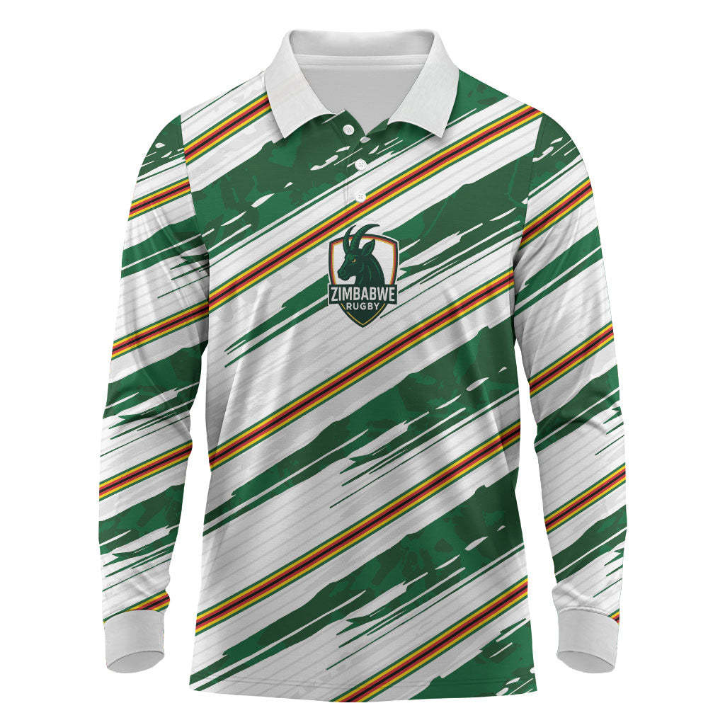 2026 Rugby Nations Series Custom Zimbabwe Long Sleeve Polo Shirt Great Sables Zimbabwe