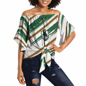 2026 Rugby Nations Series Custom Zimbabwe Off Shoulder Wrap Waist Top Great Sables Zimbabwe