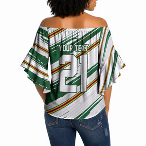 2026 Rugby Nations Series Custom Zimbabwe Off Shoulder Wrap Waist Top Great Sables Zimbabwe