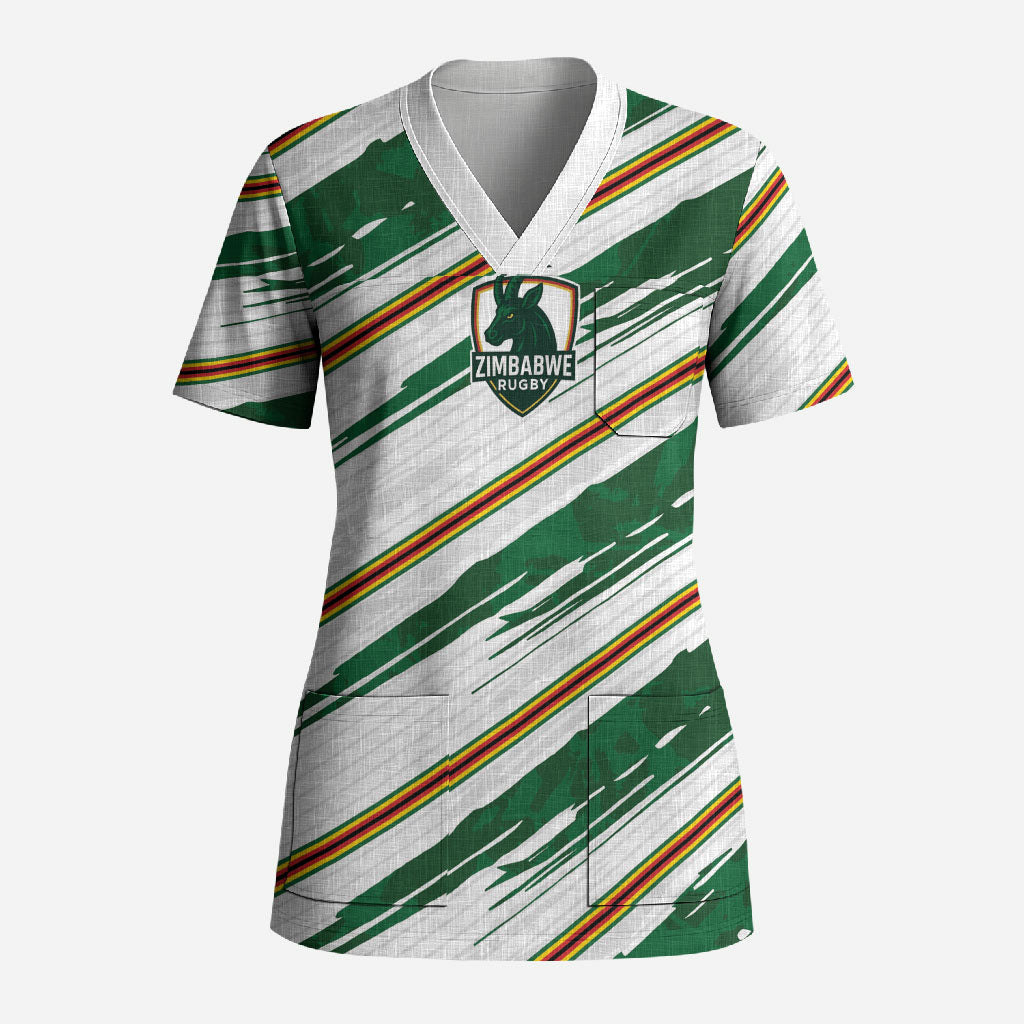 2026 Rugby Nations Series Custom Zimbabwe Scrub Top Great Sables Zimbabwe