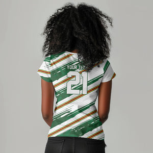 2026 Rugby Nations Series Custom Zimbabwe Women V-Neck T-Shirt Great Sables Zimbabwe