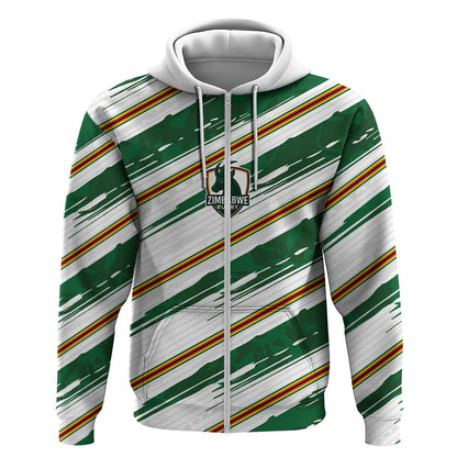 2026 Rugby Nations Series Custom Zimbabwe Zip Hoodie Great Sables Zimbabwe