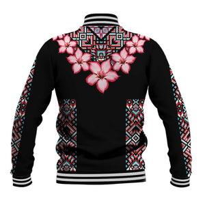 Afro Adenium Multiflorum Flowers Baseball Jacket Mix Native Tribal Pattern LT9