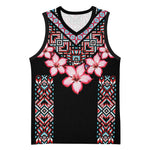 Afro Adenium Multiflorum Flowers Basketball Jersey Mix Native Tribal Pattern - African Pride