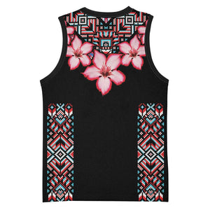 Afro Adenium Multiflorum Flowers Basketball Jersey Mix Native Tribal Pattern - African Pride
