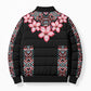 Africa Adenium Multiflorum Flowers Bomber Puffer Jacket Mix Native Tribal Pattern
