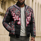 Africa Adenium Multiflorum Flowers Bomber Puffer Jacket Mix Native Tribal Pattern