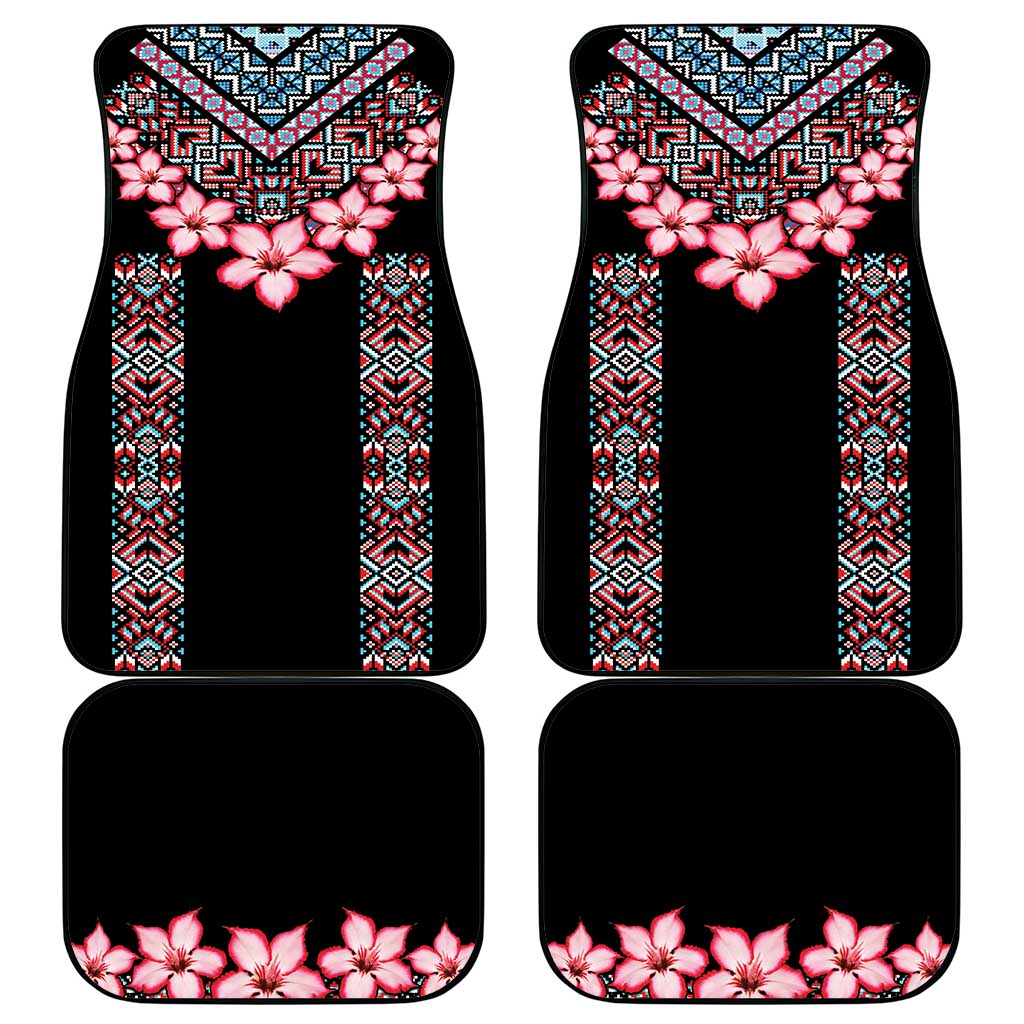 Afro Adenium Multiflorum Flowers Car Mats Mix Native Tribal Pattern