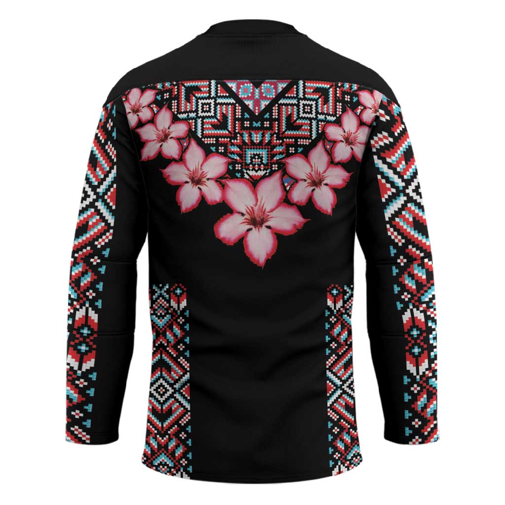 Africa Adenium Multiflorum Flowers Hockey Jersey Mix Native Tribal Pattern