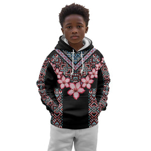 Afro Adenium Multiflorum Flowers Kid Hoodie Mix Native Tribal Pattern