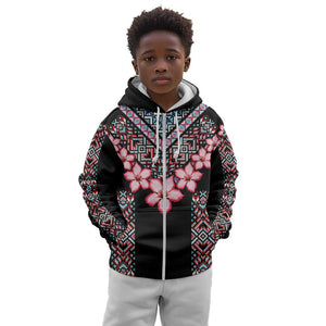Afro Adenium Multiflorum Flowers Kid Hoodie Mix Native Tribal Pattern