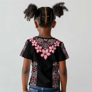 Afro Adenium Multiflorum Flowers Kid T shirt Mix Native Tribal Pattern