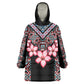 Afro Adenium Multiflorum Flowers KId Wearable Blanket Hoodie Mix Native Tribal Pattern