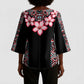 Africa Adenium Multiflorum Flowers Kimono Sleeve Blouse Mix Native Tribal Pattern