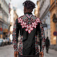 Afro Adenium Multiflorum Flowers Long Sleeve Button Shirt Mix Native Tribal Pattern