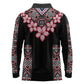 Afro Adenium Multiflorum Flowers Long Sleeve Polo Shirt Mix Native Tribal Pattern