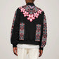 Afro Adenium Multiflorum Flowers Sleeve Zip Bomber Jacket Mix Native Tribal Pattern