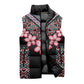 Africa Adenium Multiflorum Flowers Sleeveless Puffer Jacket Mix Native Tribal Pattern