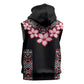 Afro Adenium Multiflorum Flowers Sleeveless Zip Hoodie Mix Native Tribal Pattern - African Pride