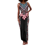 Afro Adenium Multiflorum Flowers Tank Maxi Dress Mix Native Tribal Pattern