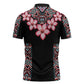 Africa Adenium Multiflorum Flowers Zipper Polo Shirt Mix Native Tribal Pattern