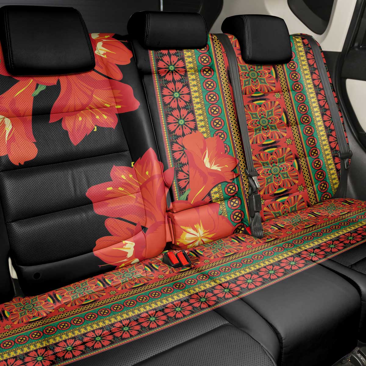 Afro Beauty Clivia Miniata Flowers Back Car Seat Cover