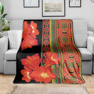 Afro Beauty Clivia Miniata Flowers Blanket