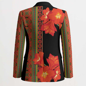 Africa Beauty Clivia Miniata Flowers Blazer