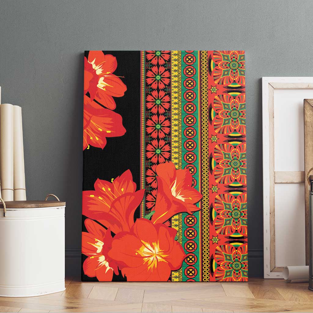 Afro Beauty Clivia Miniata Flowers Canvas Wall Art
