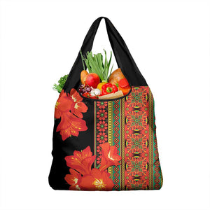 Afro Beauty Clivia Miniata Flowers Grocery Bag