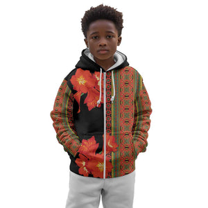 Afro Beauty Clivia Miniata Flowers Kid Hoodie